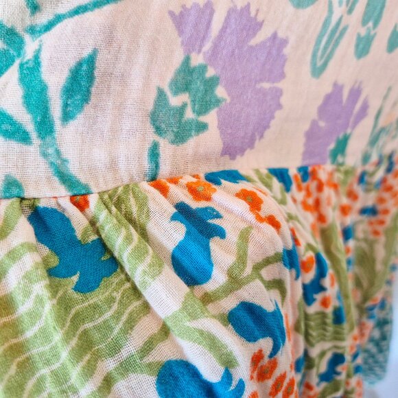 Ellen Merchant x Anthropologie Mixed Print Button Down Maxi Dress Sleeveless - Picture 7 of 14